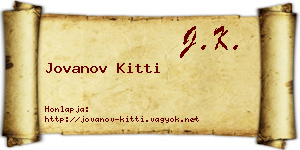 Jovanov Kitti névjegykártya